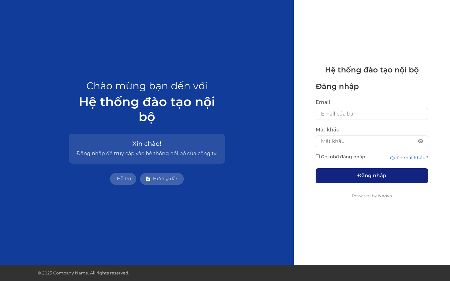 Trang đăng nhập đã thương hiệu hoá