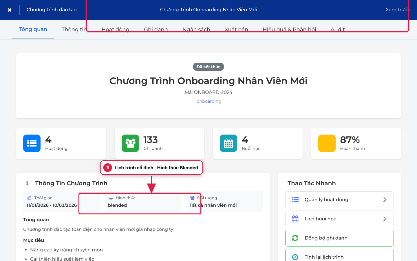 Tổng quan chương trình blended