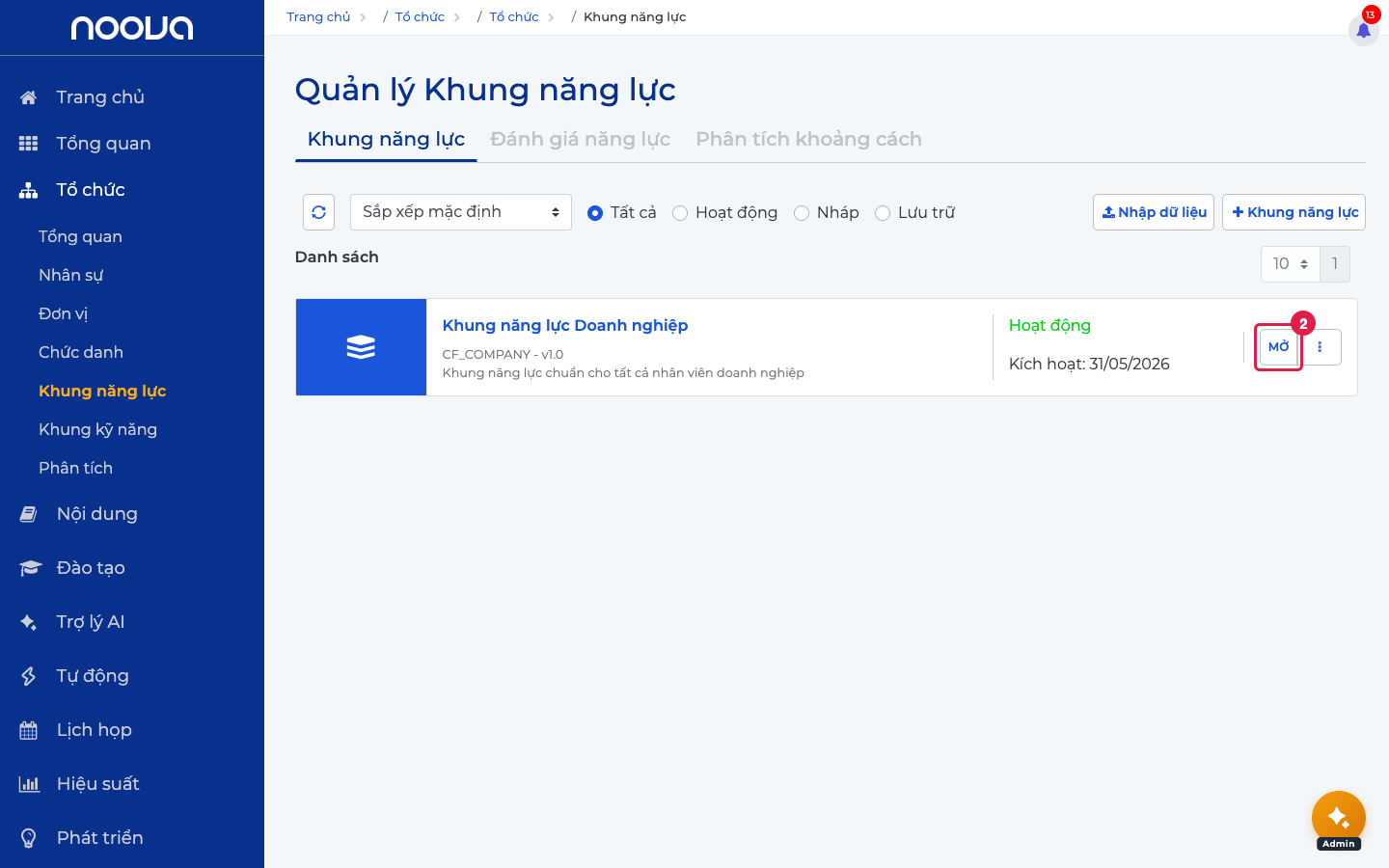 Quản lý khung năng lực