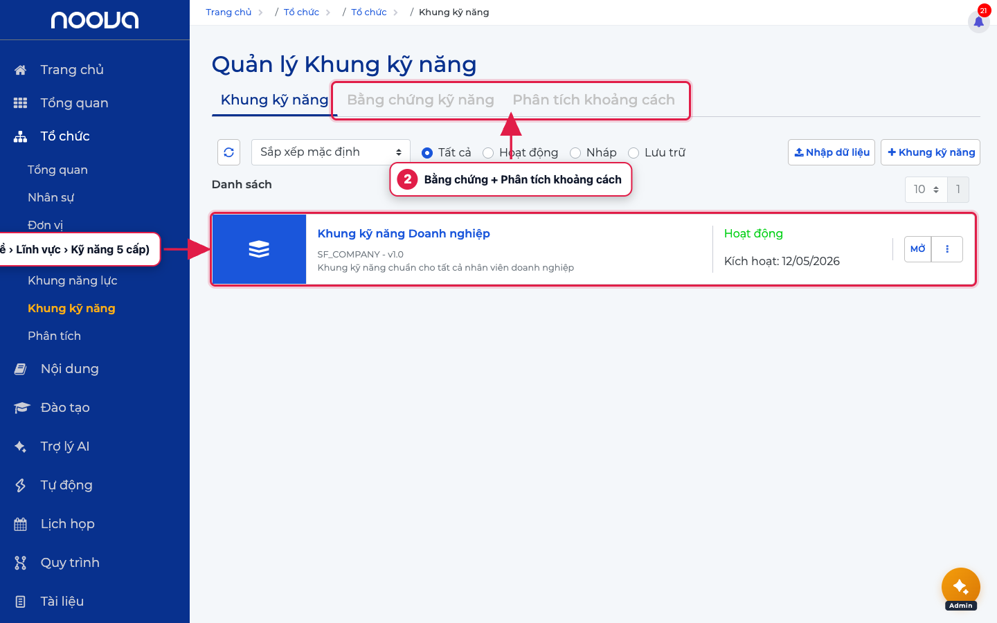 Quản lý khung kỹ năng