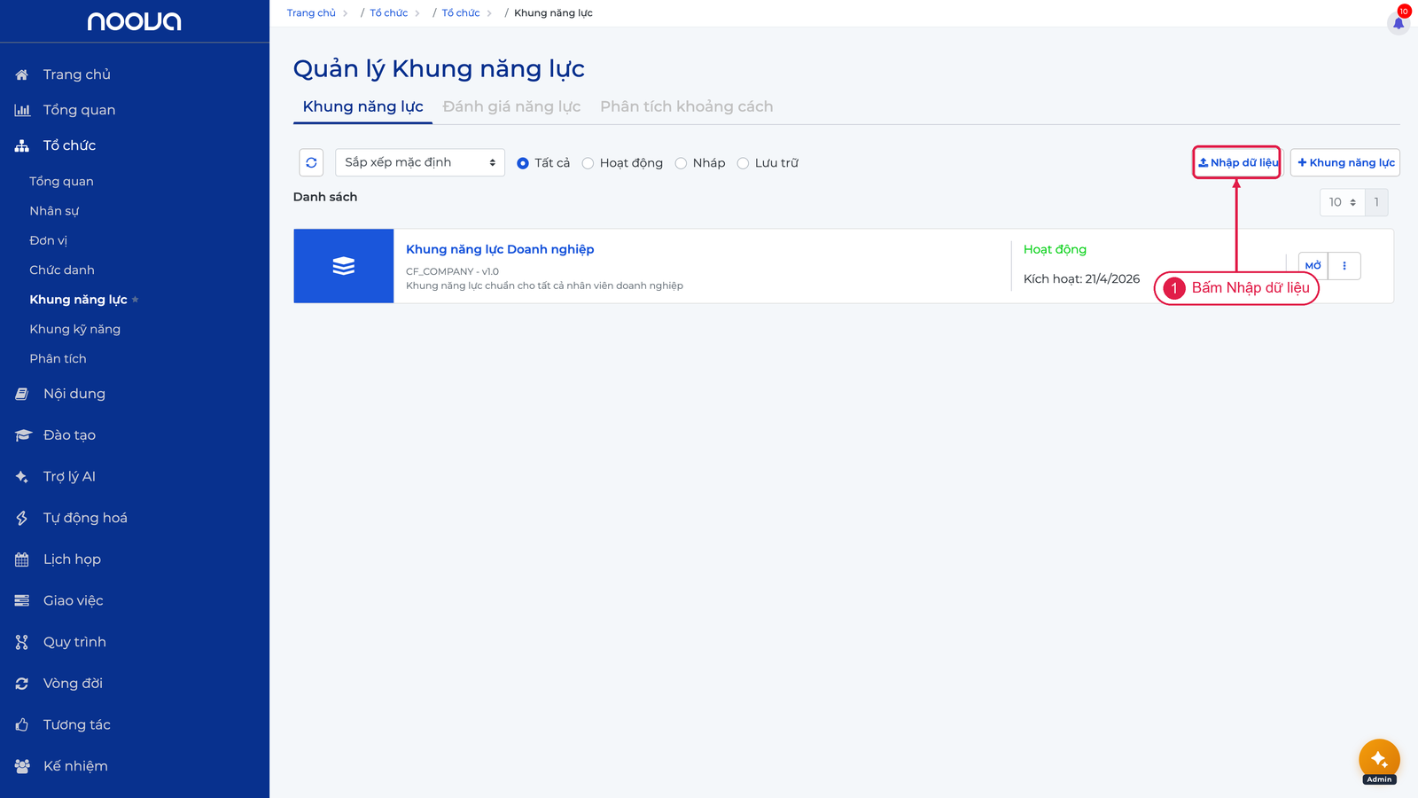 Nút Nhập dữ liệu năng lực từ CSV
